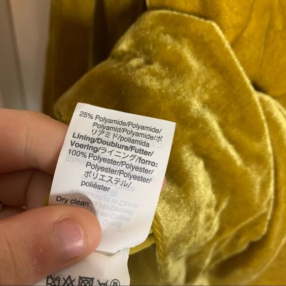 J. Crew Gold Crushed Velvet Faux Side Wrap Blouse Size 0 - Picture 10 of 11